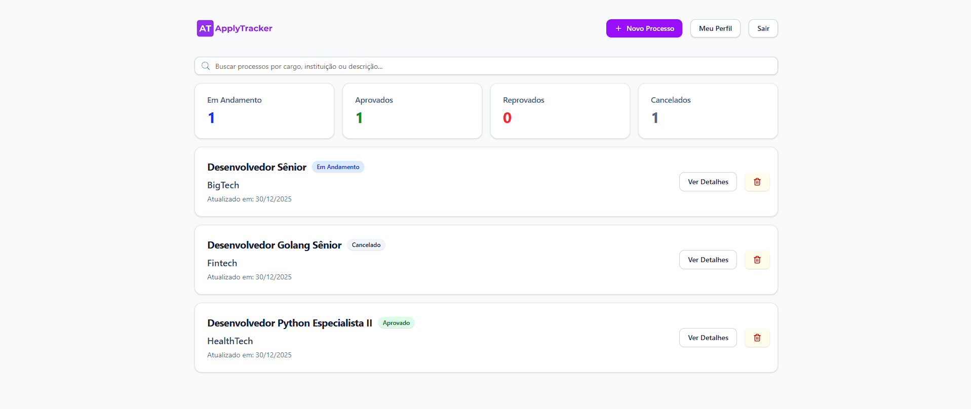 Dashboard Detail View